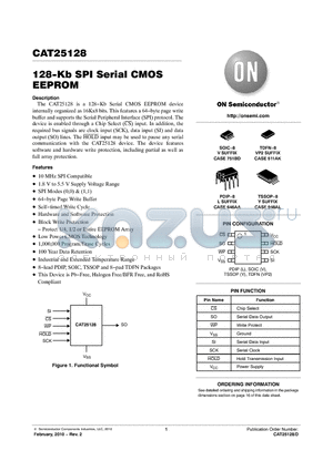 CAT25128XE-T3 datasheet - 128-Kb SPI Serial CMOS EEPROM