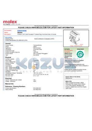 0395233008 datasheet - 5.00mm (.197