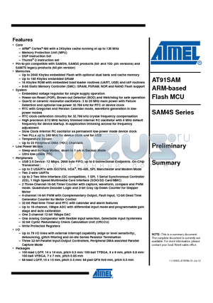 AT91SAM datasheet - ARM-based Flash MCU