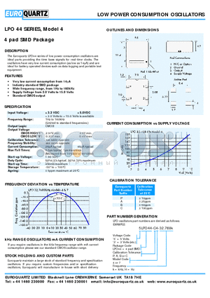 3LPO44-B7-32.768K datasheet - LOW POWER CONSUMPTION OSCILLATORS