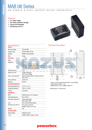 3MAB06003 datasheet - 3W SINGLE & DUAL OUTPUT DC/DC INDUSTRIAL