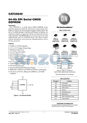 CAT25640LI-G datasheet - 64-Kb SPI Serial CMOS EEPROM