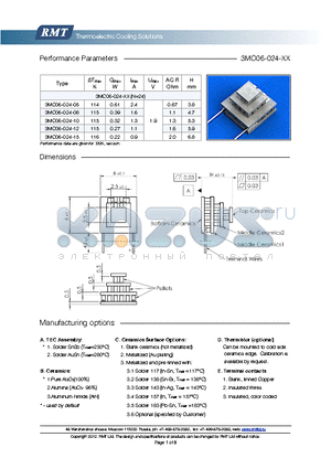 3MC06-024-12 datasheet - Blank ceramics (not metallized) Metallized (Au plating) Blank, tinned Copper