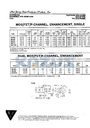 3N164 datasheet - (SINGLE, DUAL) MOS FET P-CHANNEL, ENHANCEMENT