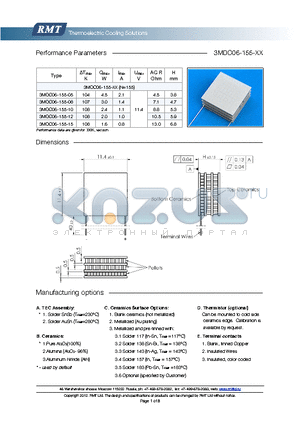 3MDC06-155-15 datasheet - Blank ceramics (not metallized) Metallized (Au plating) Blank, tinned Copper