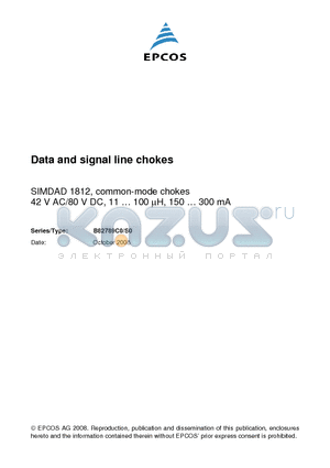 B82789C0113H001 datasheet - Data and signal line chokes