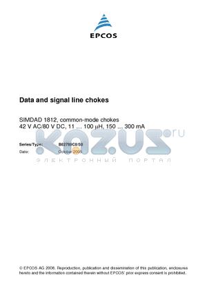 B82789C0113N001 datasheet - Data and signal line chokes