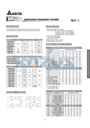 03DPCW5C datasheet - SWITCHING TRANSIENT FILTERS