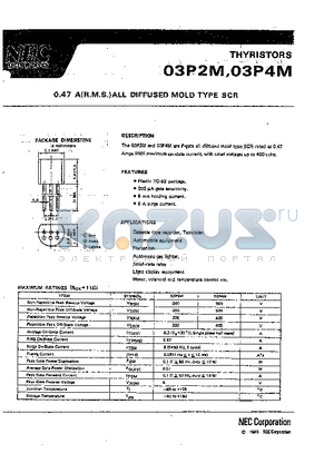 03P2M datasheet - 0.47 A(R.M.S.)ALL DIFFUSED MOLD TYPE SCR