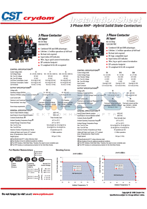 3RHP2850F datasheet - Hybrid Solid State Contactors