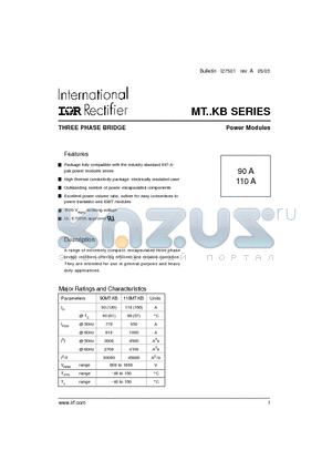 110MT80K datasheet - THREE PHASE BRIDGE