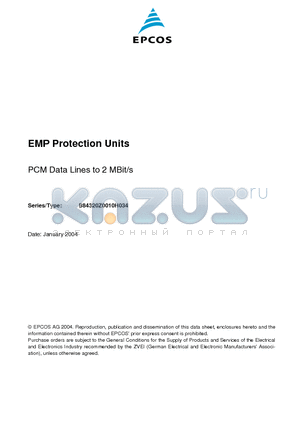 B84320Z0010H034 datasheet - EMP Protection Units