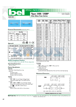 3SB125 datasheet - Slow Blow Fuse Series