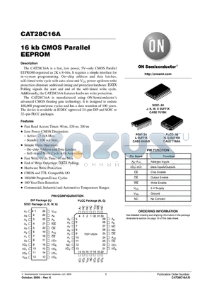 CAT28C16AGI-12T datasheet - 16 kb CMOS Parallel EEPROM