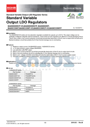 BA00CC0WCP-V5 datasheet - Standard Variable Output LDO Regulators