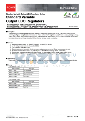 BA00CC0WT-V5 datasheet - Standard Variable Output LDO Regulators