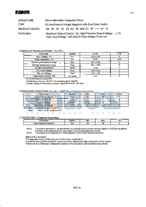 BA00DD0WCP-V5 datasheet - 2A Low Dropout Voltage Regulator with Shut Down Switch