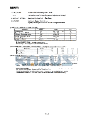 BA033CC0FP datasheet - 1A Low Dropout Voltage Regulator (Adjustable Voltage)