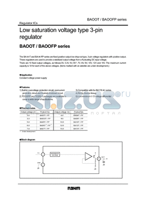 BA033TFP datasheet - Low saturation voltage type 3-pin regulator