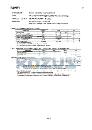 BA03CC0T datasheet - 1A Low Dropout Voltage Regulator (Adjustable Voltage)