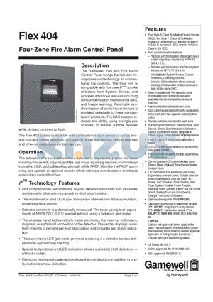 4XLMF datasheet - Four-Zone Fire Alarm Control Panel