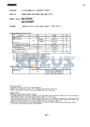 BA10324AFV datasheet - GROUND SENSE QUAD OPERATIONAL AMPLIFIERS