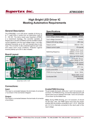 AT9933DB1 datasheet - High Bright LED Driver IC Meeting Automotive Requirements