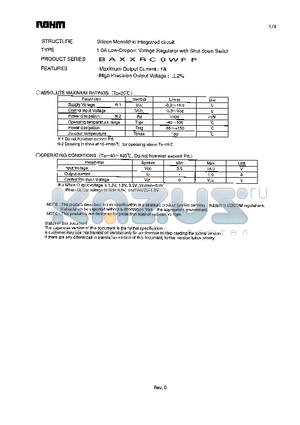 BA15BC0WFP datasheet - 1.0A Low-Dropout Voltage Regulator with Shut down Switch