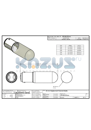 BA15D110 datasheet - 30 mm Replacment Filament Bulbs