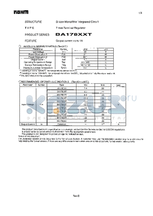 BA17807T datasheet - Three-Terminal Regulator