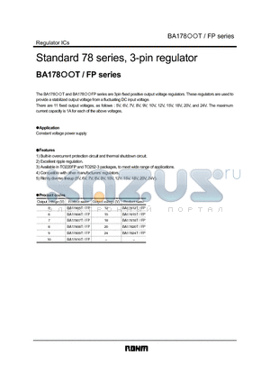 BA17809T/FP datasheet - Standard 78 series, 3-pin regulator
