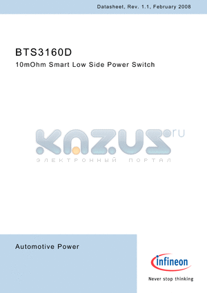 BTS3160D datasheet - 10mOhm Smart Low Side Power Switch