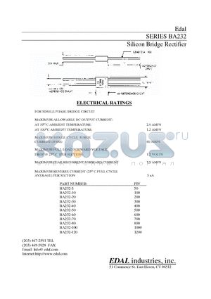 BA232-5 datasheet - Silicon Bridge Rectifier