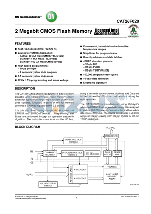 CAT28F020HI-12T datasheet - 2 Megabit CMOS Flash Memory