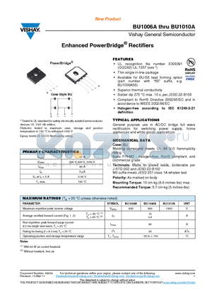 BU1010A datasheet - Enhanced PowerBridge Rectifiers