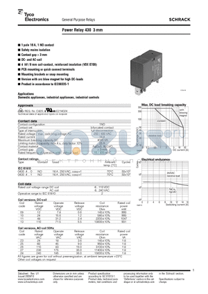 043004090100 datasheet - Power Relay 430 3 mm