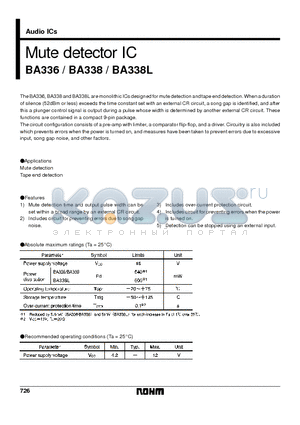 BA338 datasheet - Mute detector IC