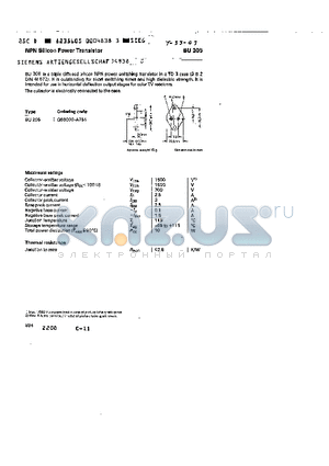 BU205 datasheet - NPN SILICON POWER TRANSISTOR
