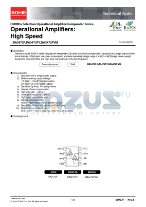 BA3472F_09 datasheet - Operational Amplifiers: High Speed