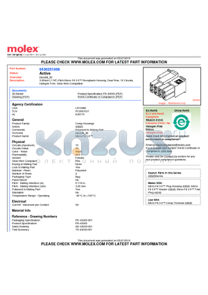 0430251008 datasheet - 3.00mm (.118