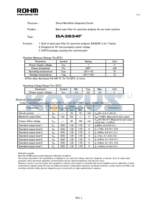 BA3834F datasheet - Silicon Monolithic Integrated Circuit