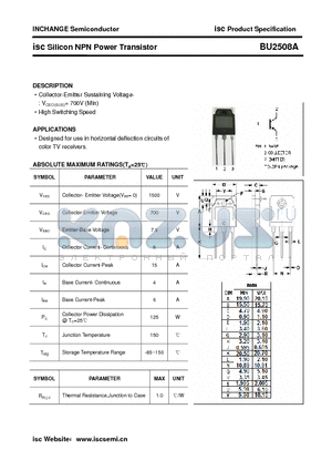 BU2508A datasheet - isc Silicon NPN Power Transistor