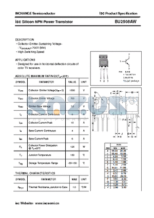 BU2508AW datasheet - isc Silicon NPN Power Transistor