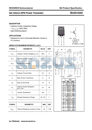 BU2515AX datasheet - isc Silicon NPN Power Transistor