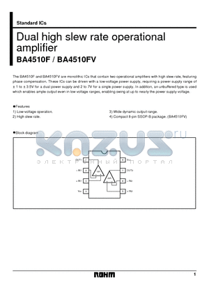 BA4510FV datasheet - Dual high slew rate operational amplifier