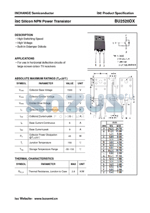 BU2520DX datasheet - isc Silicon NPN Power Transistor