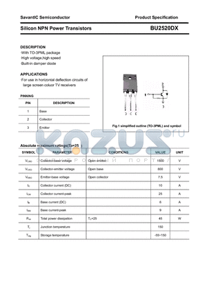 BU2520DX datasheet - Silicon NPN Power Transistors