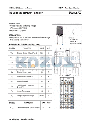 BU2525AX datasheet - isc Silicon NPN Power Transistor