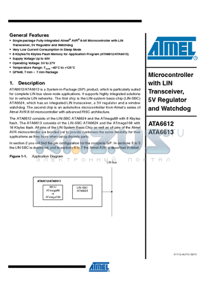 ATA6613 datasheet - Very Low Current Consumption in Sleep Mode
