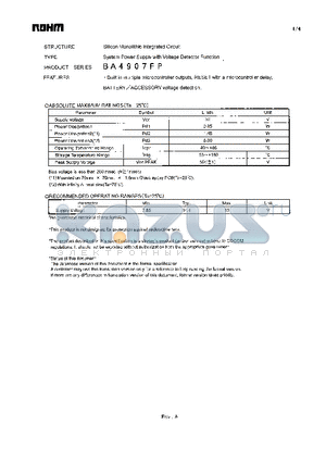 BA4907FP datasheet - System Power Suplly with Voltage Detector Function